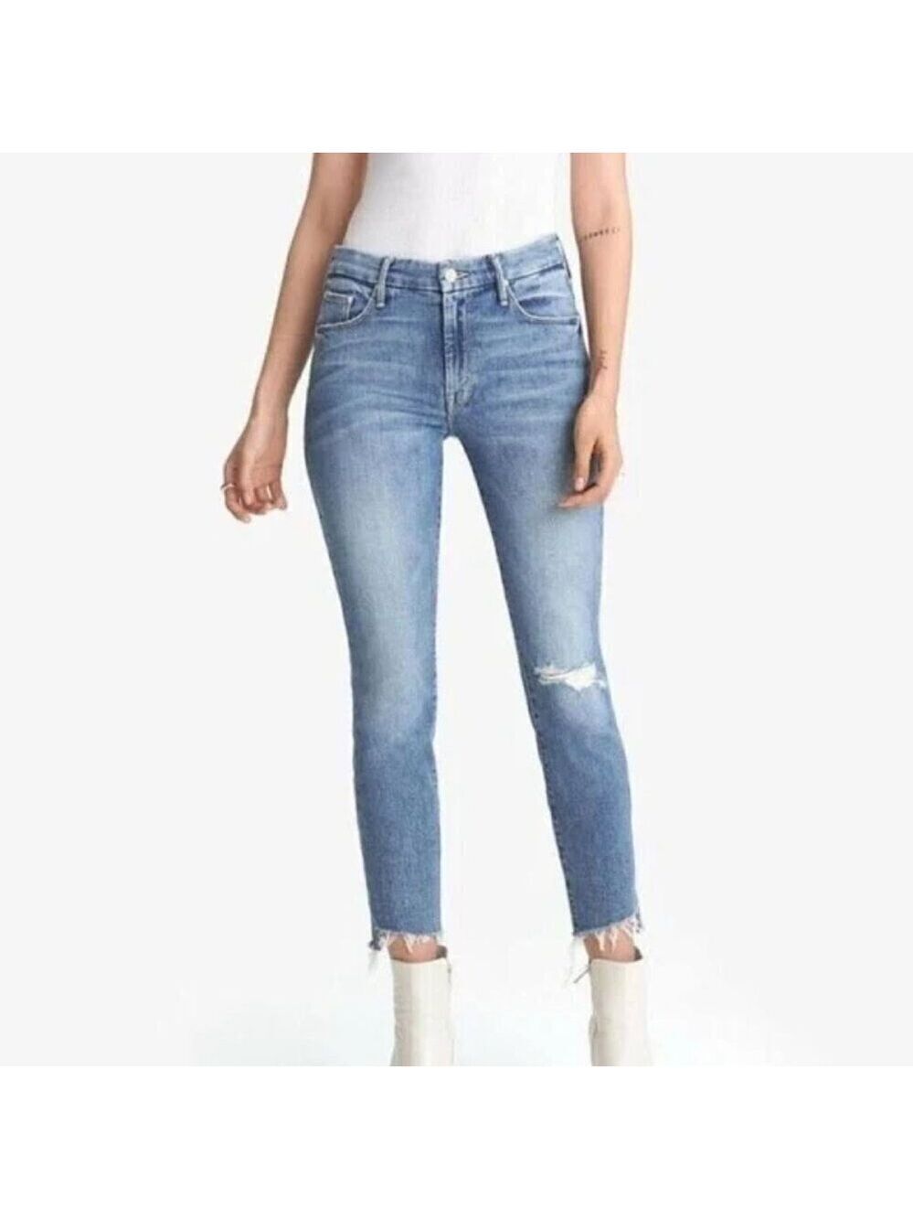 Mother The Looker Ankle Step Fray Exposed Secret Sister Jeans Size 23